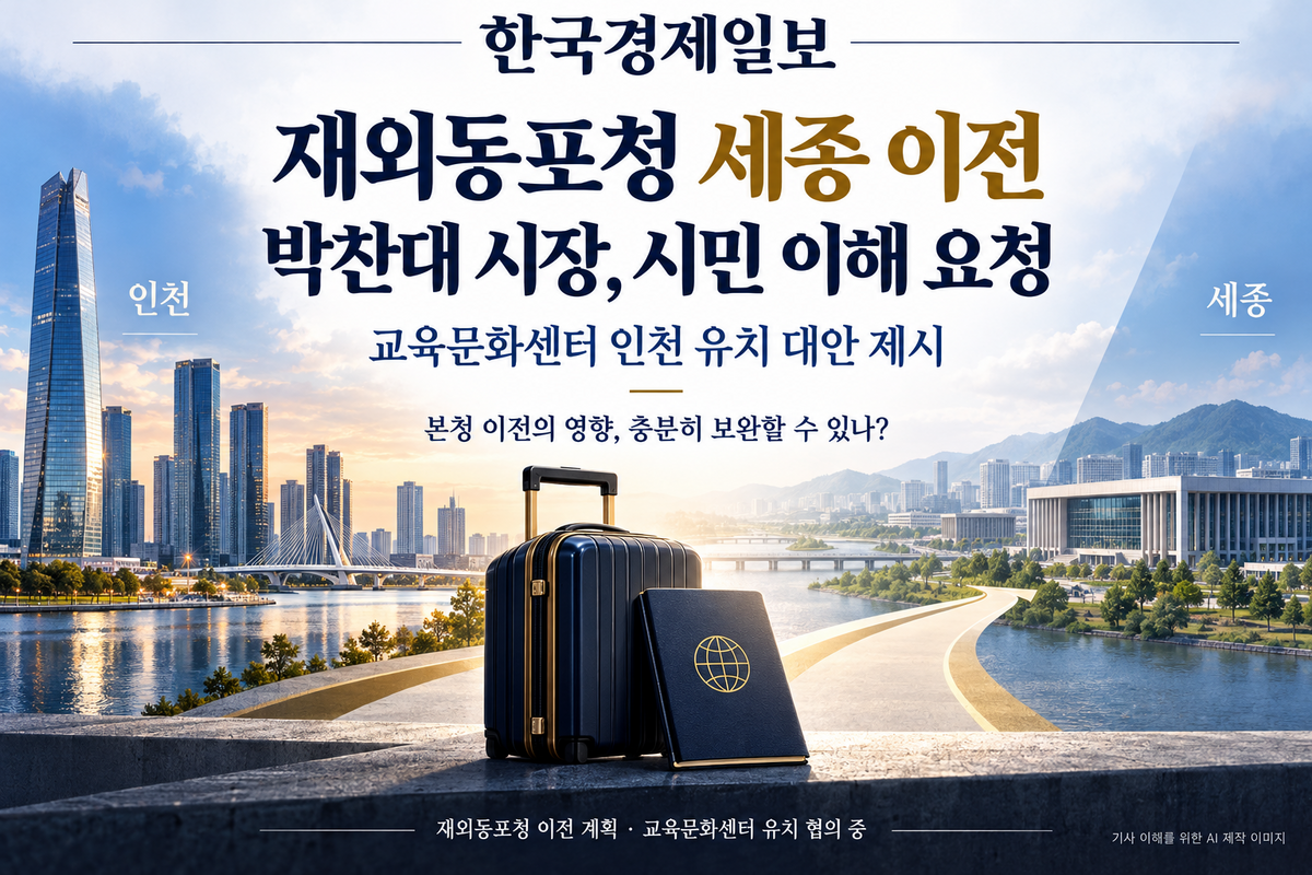 박찬대 시장, 재외동포청 이전 반대 대신 시민 이해 구해…교육문화센터 대안 제시
