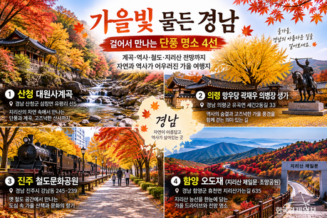 가을빛 물든 경남, 걸어서 만나는 단풍 명소 4선